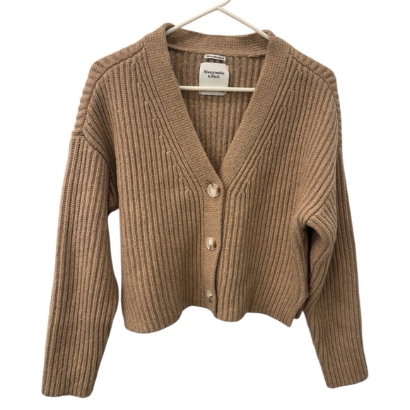 Abercrombie & Fitch Women's Chunky Knit Merino Wool Blend Cardigan M - Picture 1 of 6